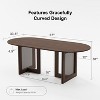 MAYEERTY 67" Wood Oval Dining Table for 4-6, Farmhouse Modern Kitchen & Dining Room Table - 4 of 4