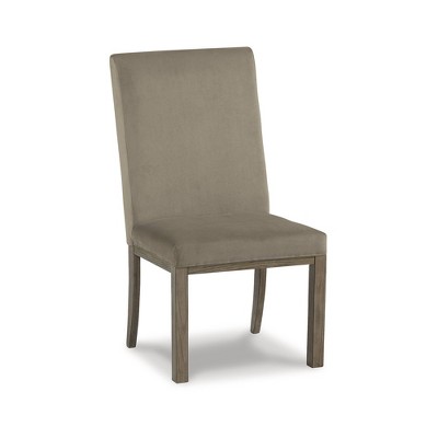 Gray Upholstered Wood Side Chair Set with Contemporary Design