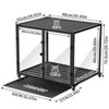 Artloge Modern Extra Large Heavy Duty Dog Crate Tempered Glass Black Pet Cage with Anti-Rust Aluminum Frame Lockable Casters & Spacious Interior,L - 3 of 4