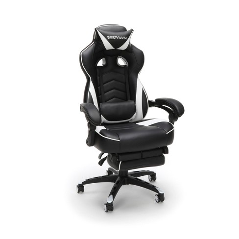 Reclining Gaming Chair With Footrest White Respawn