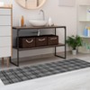 Modern Plaid Living Room Area Rug, Machine Washable Floor Carpet, Non-Slip Checkered Soft Rug, Low-Pile Non-Shedding Accent Rug, Indoor Foldable Rug - 3 of 4