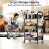 Itopfox 3-Tier Metal Rolling Cart with Wheels, Hanging Cups & Hooks, Heavy Duty Mesh Storage Organizer for Kitchen, Office, Craft - 4 of 4