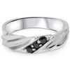 Pompeii3 1/10ct Black Diamond Mens Ring 14K White Gold - image 4 of 4