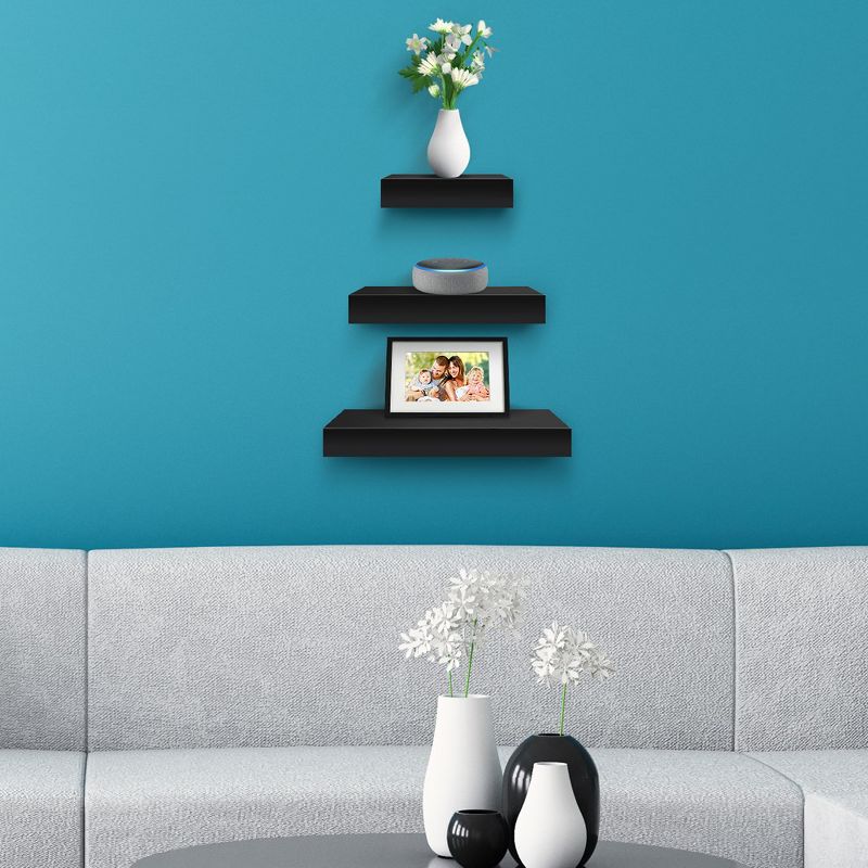 Sorbus 3 Piece Set Floating Square Shelves - Stylish, Versatile & Easy to Install! Perfect for Showpieces & Decor, 3 of 6