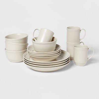 Photo 1 of 16pc Porcelain Courtland Dinnerware Set White  Threshold