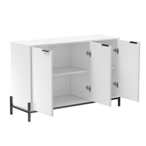 CLIHOME 31.5 in. 3-Door Wooden Accent Decorative Storage Cabinet with 3 Adjustable Shelf - 1 of 4