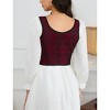 KOJOOIN Women's Vintage Floral Corset Lace-Up Fishbone Print Vest Renaissance pirate costume Dark red rose L - 2 of 4