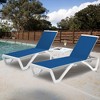 Kozyard Alan Adjustable Patio Chaise Lounge Chair, 2 Pack with Table – Full Flat Reclining Aluminum Frame with Durable Resin Legs - 2 of 4