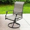 2pk Steel Patio 360 Swivel Padded Arm Chairs with Sling Seat & Back - Captiva Designs: Weather-Resistant, Rustproof Outdoor Furniture - 2 of 4