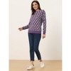 Allegra K Women's Fall Winter Long Sleeve Polka Dots Knitted Pullover Tops - 3 of 4