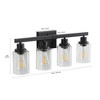 Maliang 24" Modern 4-Light Bathroom Vanity Light Fixture (No Bulbs) - 2 of 4