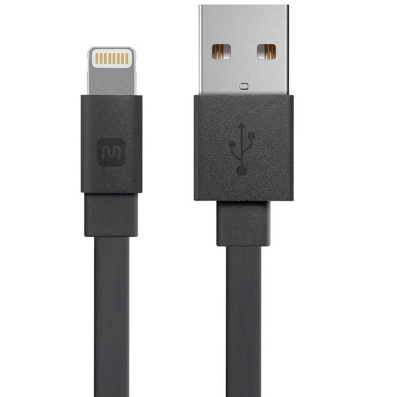 Monoprice Apple MFi Certified Flat Lightning to USB Charge & Sync Cable - 3 Feet - Black | iPhone X, 8, 8 Plus, 7, 7 Plus, 6, 6 Plus, 5S - Cabernet, 1 of 7