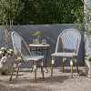 Christopher Knight Home Elize 2pk Outdoor French Cafe Chairs - Blue/White/Bamboo - 2 of 4
