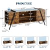 Modern Mid Century Entertainment Center with Storage, Adjustable Shelves, U-Shaped Metal Legs - 2 of 4