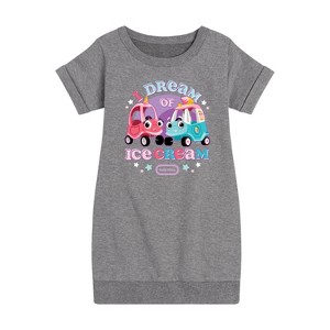 - Little Tikes - I Dream of Ice Cream Graphic Short Sleeve Fleece Dress - 1 of 4