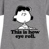 Girls' - Peanuts - Lucy This Is How Eye Roll Graphic Short Sleeve Fleece Dress - 2 of 4