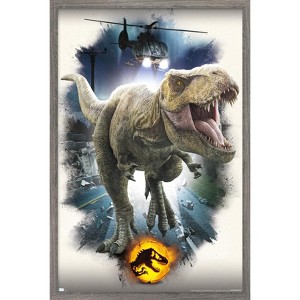 Trends International Jurassic World: Dominion - T. Rex Focal Framed Wall Poster Prints - 1 of 4