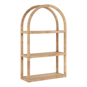 Kate & Laurel All Things Decor 18" Rahmati Rattan Wall Shelf Natural - 1 of 4
