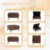 CAVINAS 31.5" Ottoman with Storage, PU Leather Coffee Table with Non-slip Foot Mat, Storage Shoe Bench for Living Room, Bedroom - 3 of 4