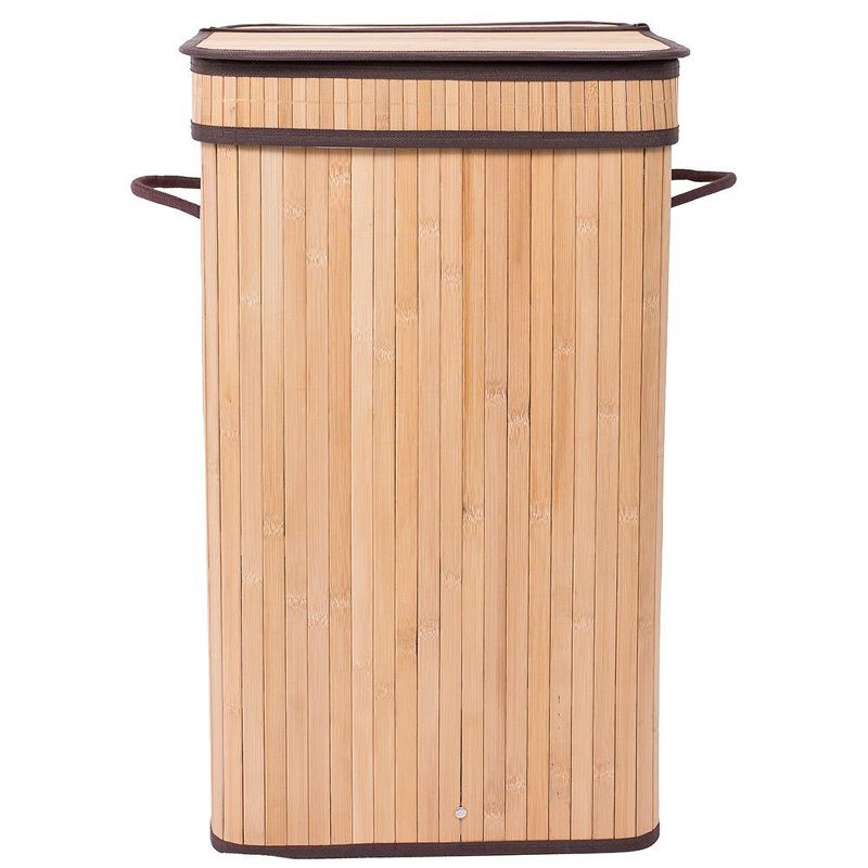 BirdRock Home Bamboo Square Laundry Hamper with Lid and Cloth Liner - Natural, 5 of 9