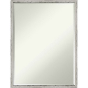 Amanti Art Shiplap White Narrow Petite Bevel Wood Bathroom Wall Mirror 25 x 19 in. - 1 of 4