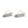 Transpac MDF Winter Glitter Ornament Set of 2 Christmas Home Decorations - 2 of 3
