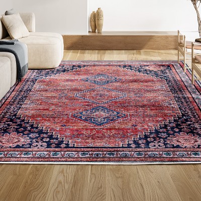 Dalyan Geometric Medallions Washable Area Rug - JONATHAN Y