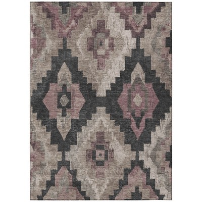 HomeRoots 10' X 14' Taupe And Charcoal Aztec Washable Indoor Outdoor Area Rug