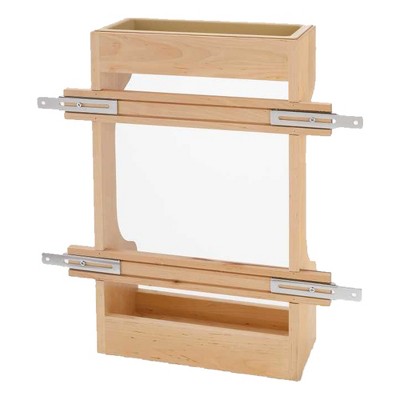 Natural Maple Wood Under Sink Cabinet Storage Organizer with Chrome Rails
