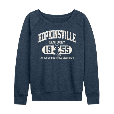 Women's - Instant Message - Hopkinsville Kentucky Lightweight French Terry Wide Neck Long Sleeve Graphic Shirt