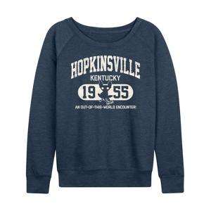 Women's - Instant Message - Hopkinsville Kentucky Lightweight French Terry Wide Neck Long Sleeve Graphic Shirt - 1 of 4
