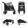 Foldable Dog Stroller,One Click Pet Travel Stroller with Storage,Mesh Windows,Shock Absorption–LAOTIES - 2 of 4