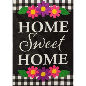 Home Sweet Home Flowers Burlap Everyday House Flag 40" x 28" Briarwood Lane - 1 of 4