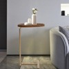 YIYIBYUS Small Side End Table C Table Narrow Round Bed Sofa Couch Coffee Dinner Table-Gold Stand - 2 of 4