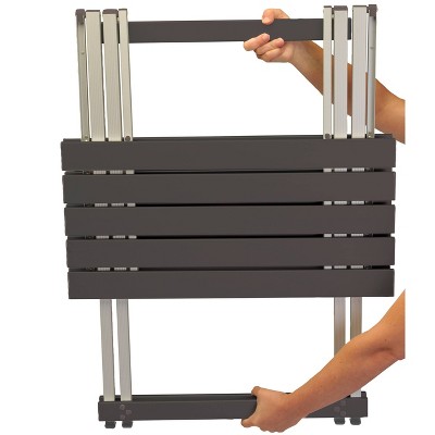 Compact Black Aluminum Folding Camp Table 20"