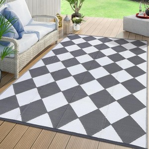 Waterproof Reversible Outdoor Rug - Lightweight, Foldable, Easy Clean for Patio, Camping, Pool & Beach - 1 of 4