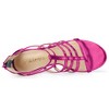 Allegra K Women's Cage Strappy Back Zipper Gladiators Chunky Heels Sandals - 4 of 4
