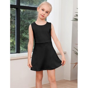 Girls Tennis Golf Dress Outfit Sleeveless Tank Top and Skorts Sets Sport Skirt with Shorts - 1 of 4