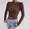 Womens Tops Long Sleeve Waffle Knit Crew Neck Side Ruched Pullover Top - 3 of 3