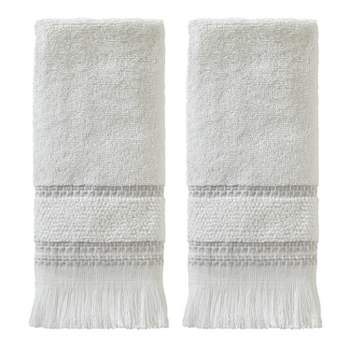 2pc Casual Fingertip Towel Set White - SKL Home