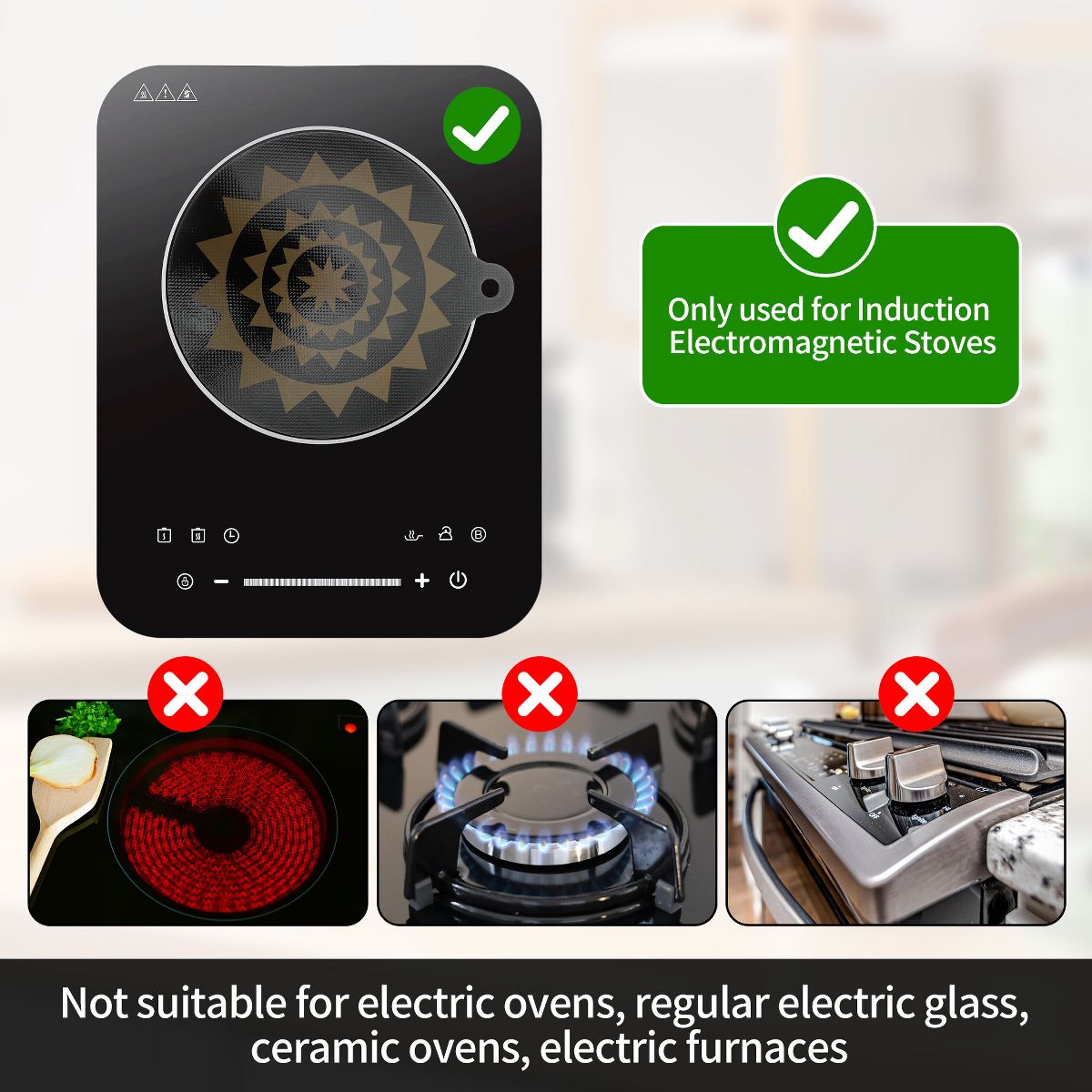 Unique Bargains Silicone Induction Cooktop Protect Mat Black Brown 1Pc - thumbnail 5