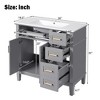 36" Gray Modern Bathroom Vanity with Ceramic Sink, Soft Close Doors, 4 Drawers for Storage - 3 of 4