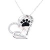 Sterling Silver Cz Dog Paw Print Heart Necklace for Women Ginger Lyne Collection - image 2 of 4