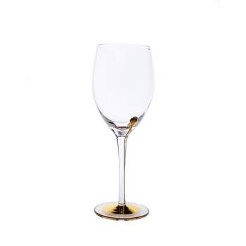 Classic Touch Set of 6 Wine Glasses with Gold Reflection design