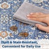 Area Rug Floral Washable Rug Vintage Non-Slip Carpet Indoor Floor Stain Resistant Carpets for Bedroom - 4 of 4