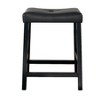 Set of 2 24" Upholstered Saddle Seat Counter Height Barstools Black - Crosley - image 3 of 4
