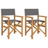 Director's Chair Set of 2,Teak wood, Polyester vidaXL - 2 of 4