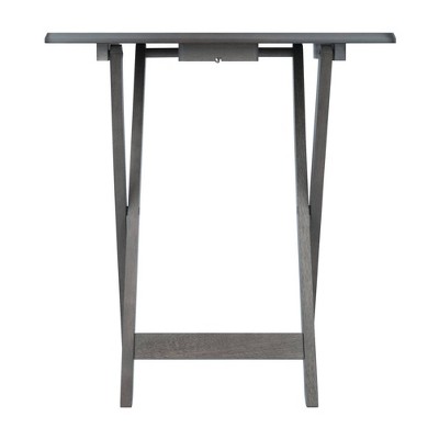 Oyster Gray 5-Piece Transitional Snack Table Set with Storage Stand