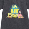 SpongeBob SquarePants It's Lit Hanukkah Graphic Short Sleeve Fleece Dress - Heather Charcoal - 4T - 2 of 3
