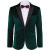 Men's Velvet Blazer One Button Solid Slim Fit Wedding Blazer Luxury Velour Suit Jacket for Dinner,Prom,Party - 4 of 4
